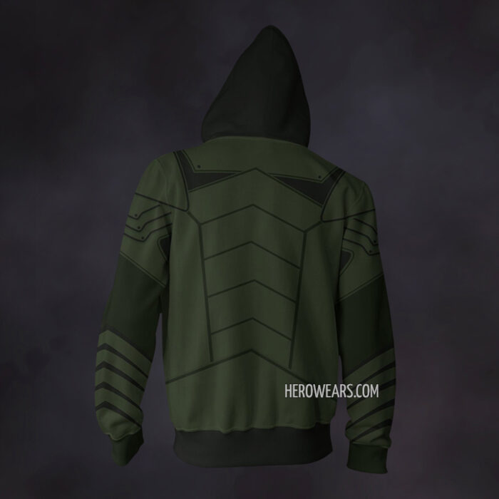 Green Arrow Zip Up Hoodie