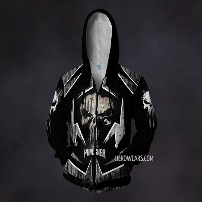 Punisher Zip Up Hoodie