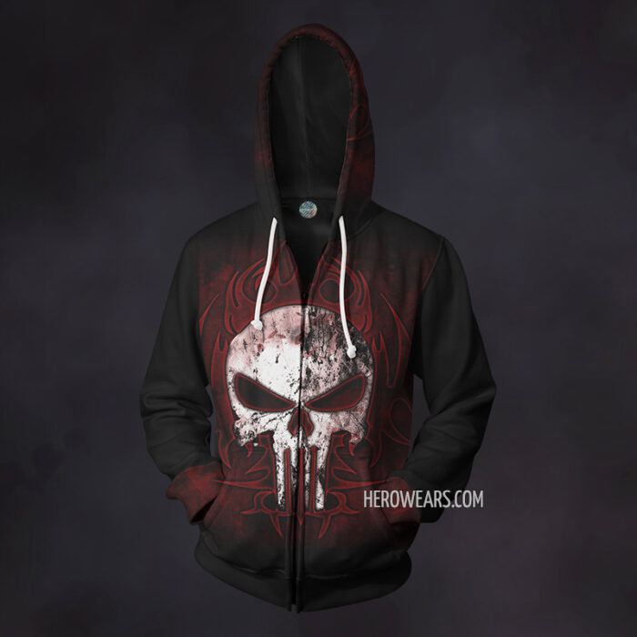 Punisher Zip Up Hoodie