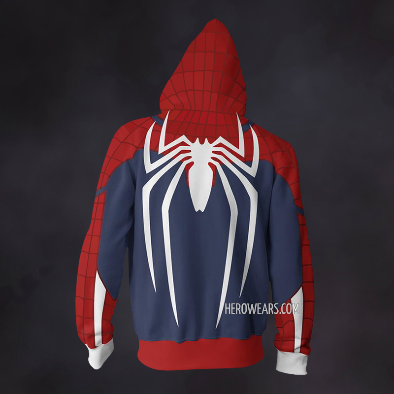 Insomniac Spider-man Costume PS4 Game Spiderman Sweatshirt Hoodie Zipper Jacket