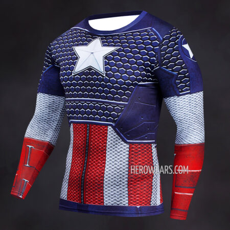 Captain America Scale Compression Shirt Rashguard