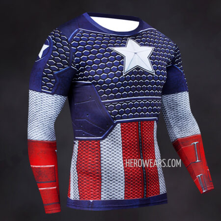 Captain America Scale Compression Shirt Rashguard