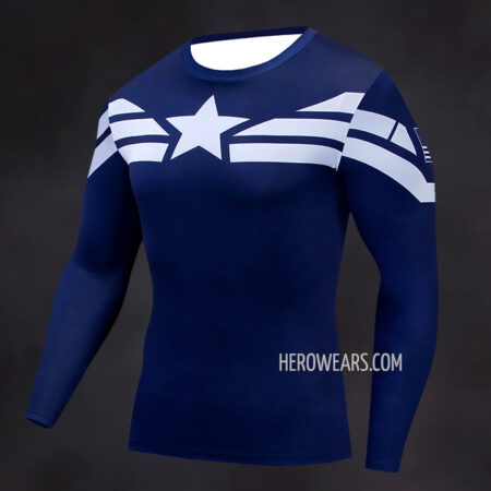 Captain America Compression Shirt Rash Guard