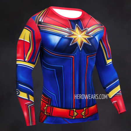 Captain Marvel Compression Shirt Rash Guard
