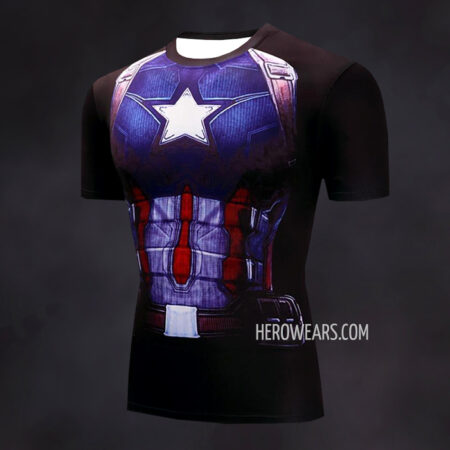 Captain America Compression Shirt Rash Guard