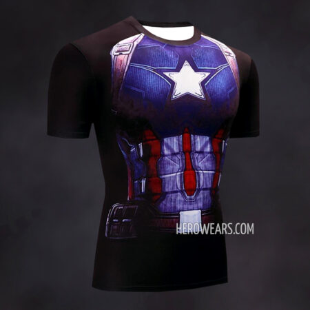 Captain America Compression Shirt Rash Guard