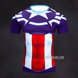 Captain America Sam Wilson Compression Shirt Rash Guard