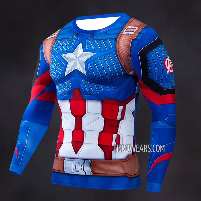 Captain America Scale Compression Shirt Rashguard