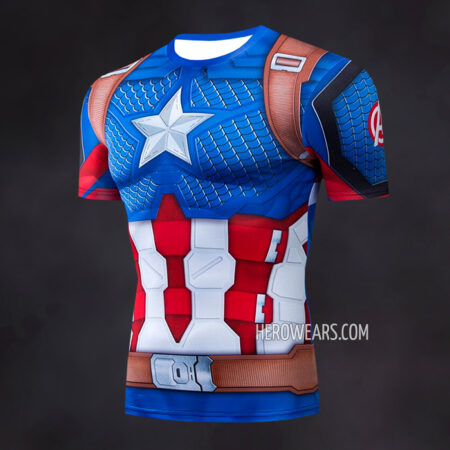 Captain America Scale Compression Shirt Rash Guard