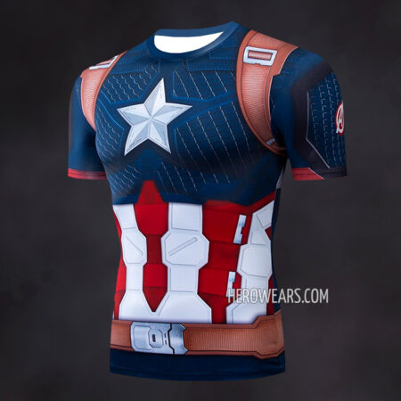 Captain America Scale Compression Shirt Rash Guard