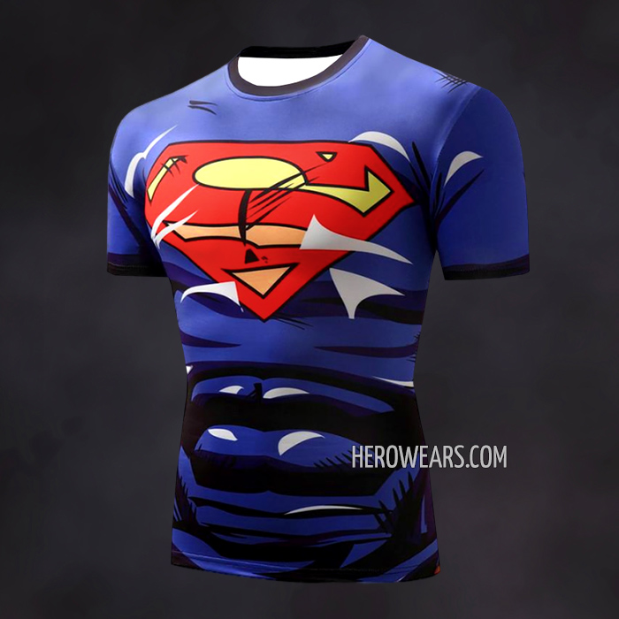 Superman Comic Compression Shirt Rash Guard