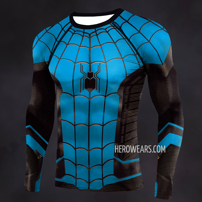 Spider Man Blue Suit Compression Shirt Rash Guard