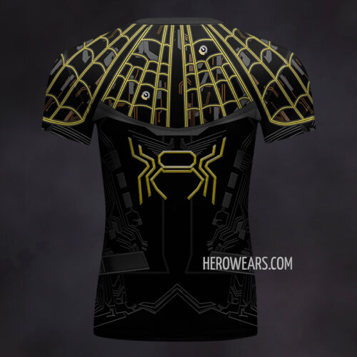 Spiderman Black & Gold Compression Shirt Rash Guard