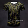 Spiderman Black & Gold Compression Shirt Rash Guard