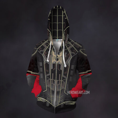Spiderman Black & Gold Zip Up Hoodie