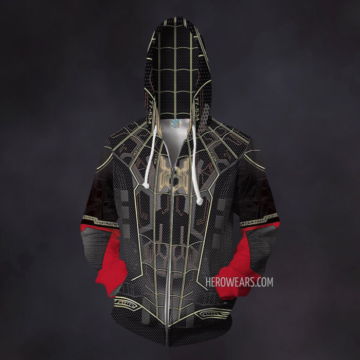Spiderman Black & Gold Zip Up Hoodie