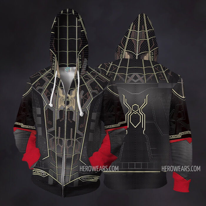 Spiderman Black & Gold Zip Up Hoodie