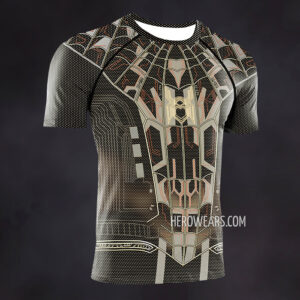 Gold Spiderman Rash Guard Compression Shirt
