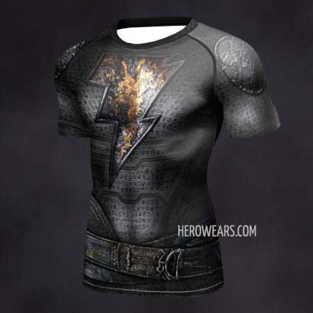 Black Adam Compression Shirt Rash Guard