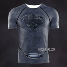 Superman Silver Compression Shirt Rash Guard