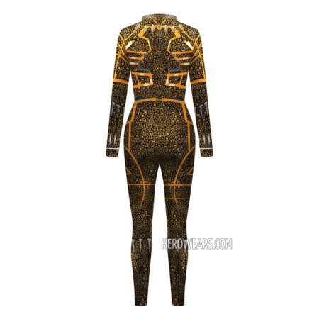 Women's Black Panther Golden Jaguar Costume Body Suit