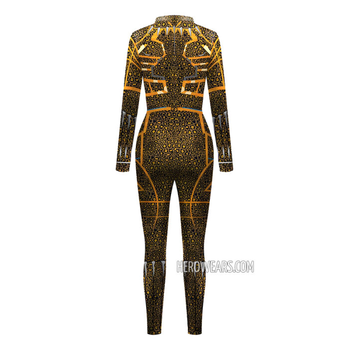 Women's Black Panther Golden Jaguar Costume Body Suit