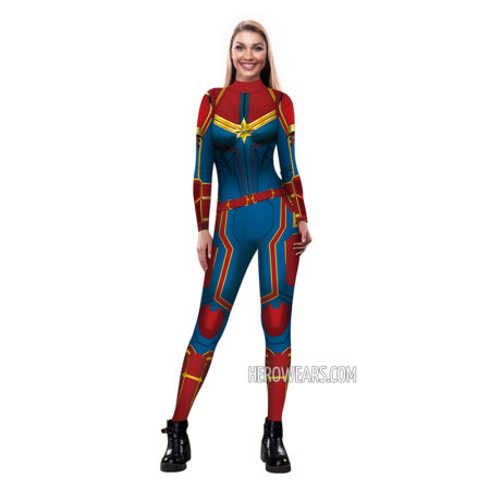 Women's Captain Marvel Carol Danvers Costume Body Suit