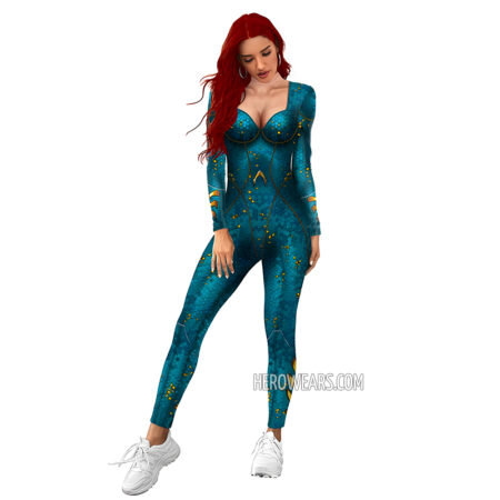 Women's Aquawoman Costume Body Suit