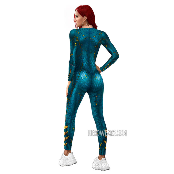 Women's Aquawoman Costume Body Suit