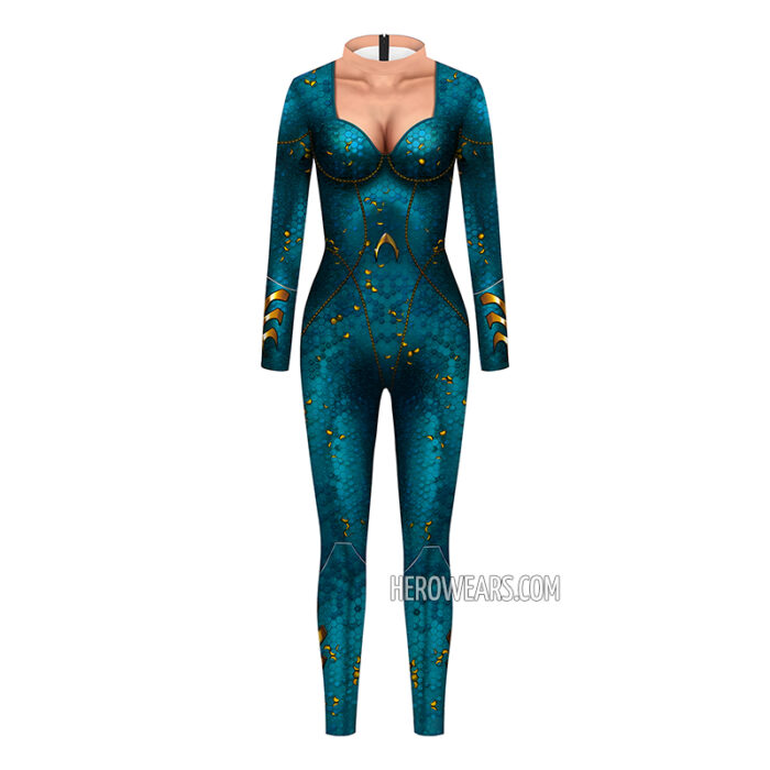Women's Aquawoman Costume Body Suit