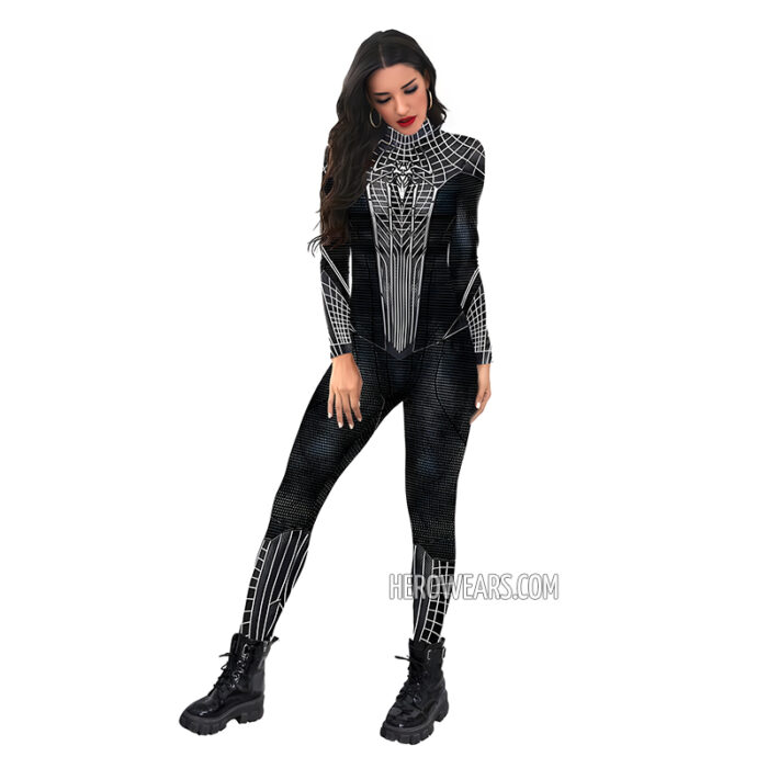 Women's Spiderman Black Costume Body Suit