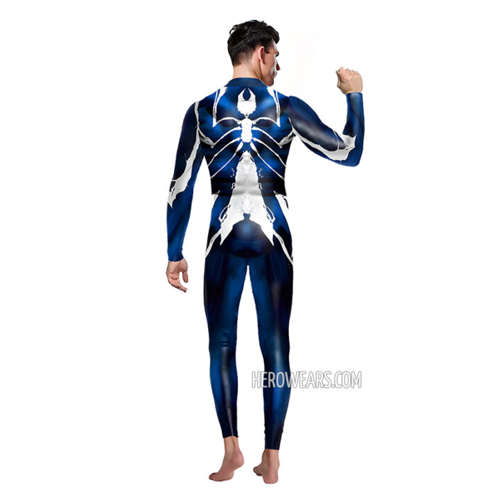 Spiderman Symbiote Blue Costume Body Suit