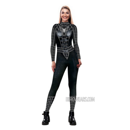 Women's Spiderman Black Costume Body Suit