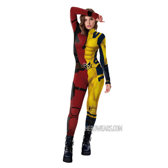 Women's Deadpool Wolverine Costume Body Suit