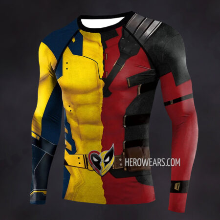 Wolverine Deadpool Compression Shirt Rash Guard