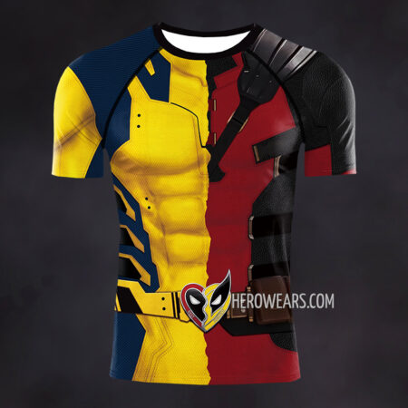 Wolverine Deadpool Compression Shirt Rash Guard