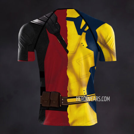Wolverine Deadpool Compression Shirt Rash Guard
