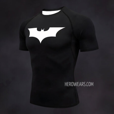 Chemise Batman homme petit cou équipage noir manches courtes imprimé