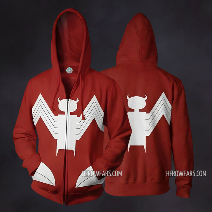 Venom Red Zip Up Hoodie