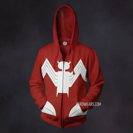 Venom Red Zip Up Hoodie