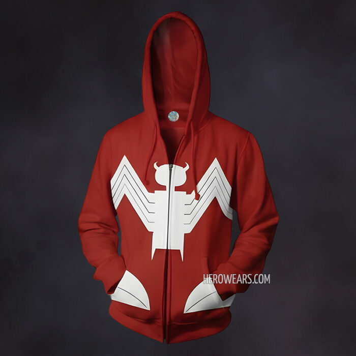 Venom Red Zip Up Hoodie