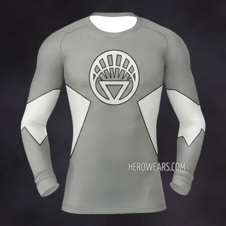White Lantern Corps Rash Guard Compression Shirt