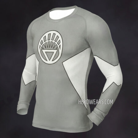 White Lantern Corps Rash Guard Compression Shirt