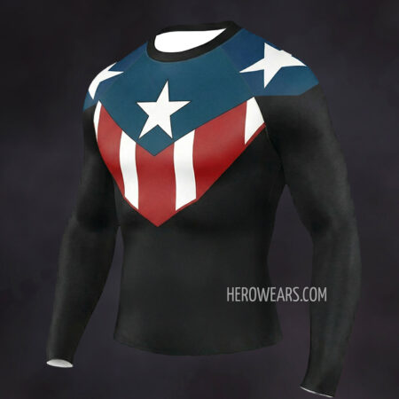Captain Bucky Barnes Compression Shirt Rash Guard